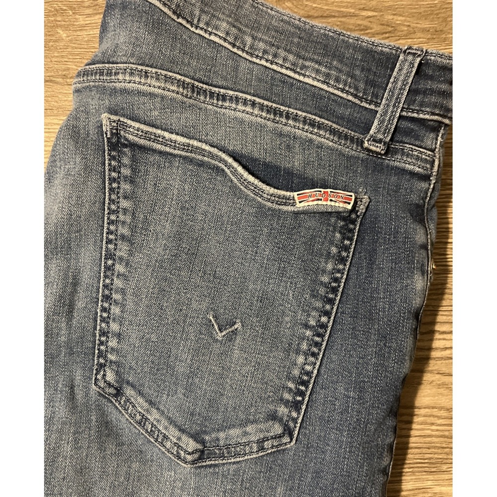 Hudson Byron Straight Leg Medium Wash Stretch Blue Jeans, Men's Size 33x33